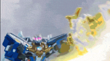 a cartoon drawing of a robot with a sword in its hand