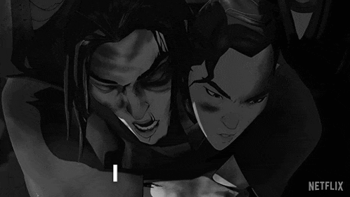 a black and white image of two people with the words i hate you on the bottom