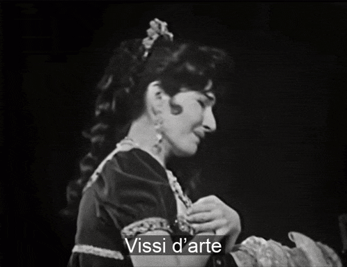 a black and white photo of a woman with the caption ' vissa d ' arte '