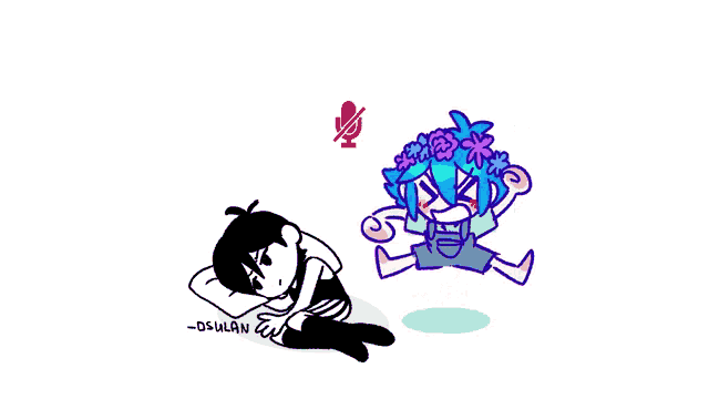 a drawing of a girl with flowers in her hair next to a drawing of a boy laying on the ground