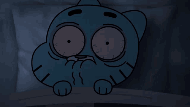 gumball from the amazing world of gumball laying in bed