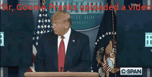 a video of donald trump giving a speech has been uploaded by c-span