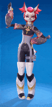 a video game character with a fox 's head and a fox 's face