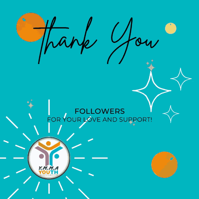 a blue background with the words thank you follows your love and support