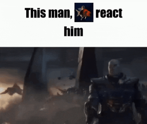 a meme that says this man react him with a picture of a goldfish