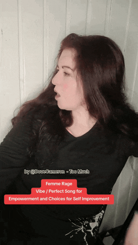 a woman singing a song called femme rage vibe perfect song for empowerment and choices for self improvement