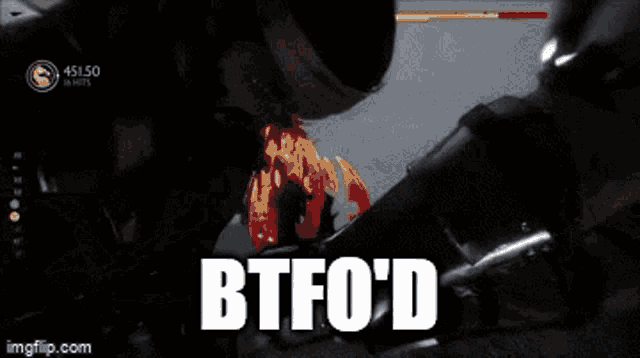 a screenshot of a video game with the words btfo 'd on it