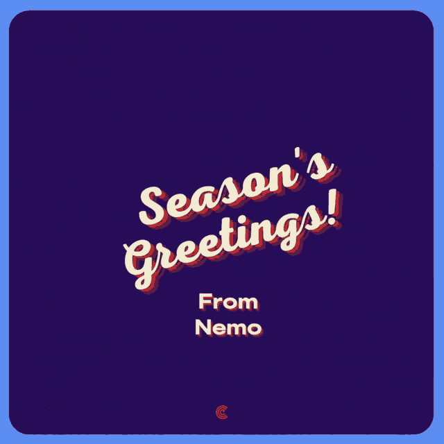 a poster that says season 's greetings from nemo with a picture of santa