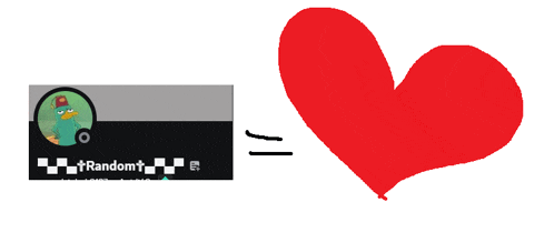 a picture of perry the platypus next to a heart