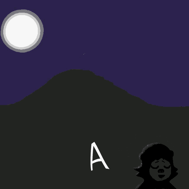a cartoon drawing of a full moon with the word wooo below it
