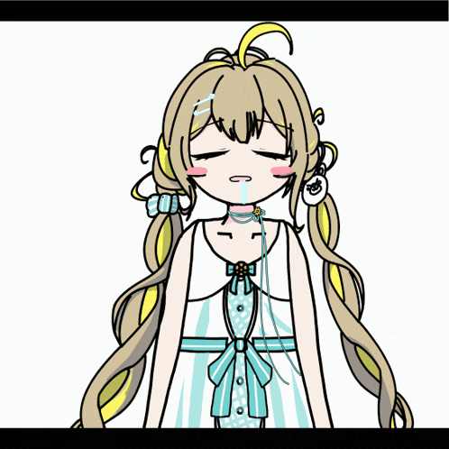 a cartoon drawing of a girl with long hair