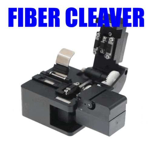 a picture of a fiber cleaver with a blue background