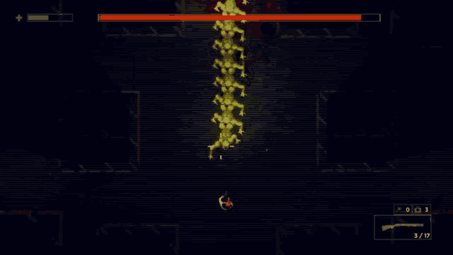 a screenshot of a video game showing a skeleton being killed