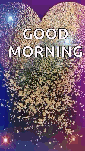 a picture of a heart with the words good morning written on it