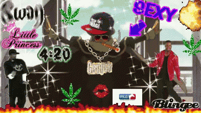a cartoon of a man with 4:20 on his shirt