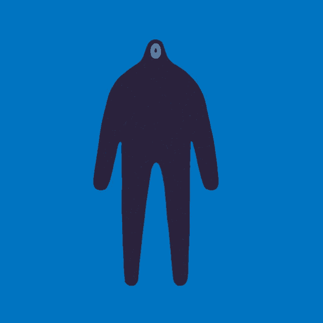 a cartoon drawing of a monster with a single eye