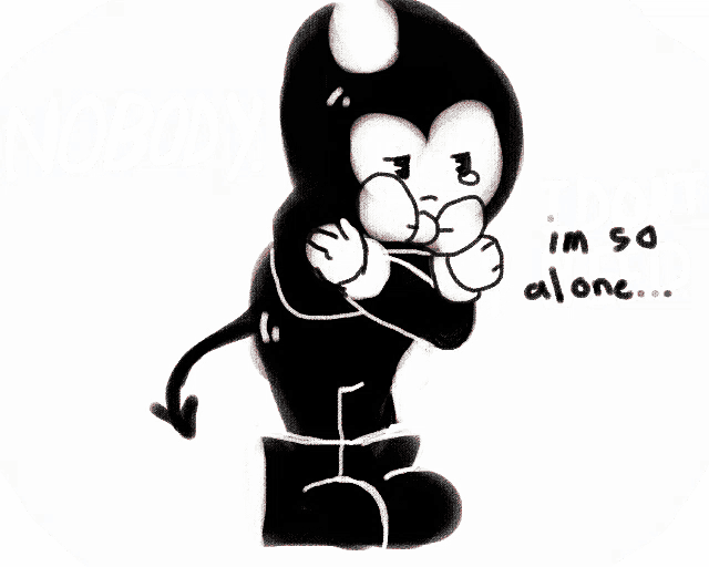 a black and white drawing of a devil with the words nobody i dont need