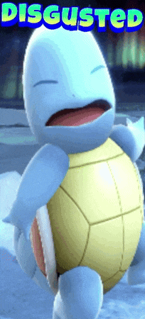 a cartoon turtle with the words disgusted written above it