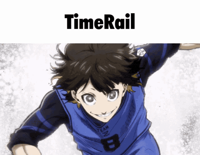 a picture of a soccer player with the words timerail below him