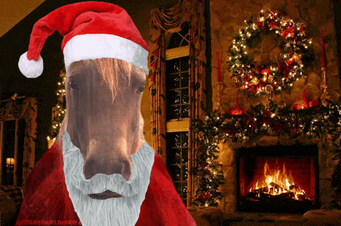 Santa Christmas GIF - Santa Christmas Rain Horse GIFs