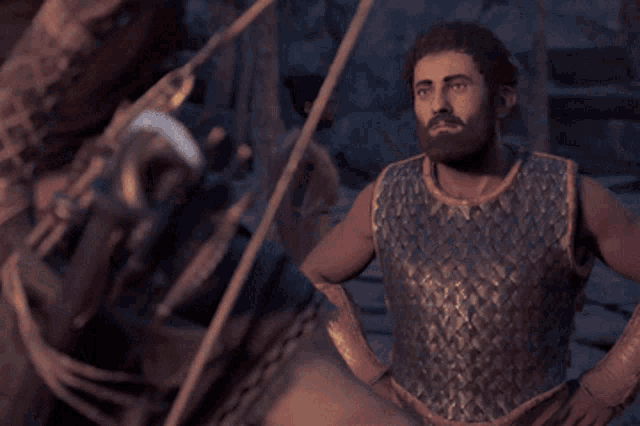 a video game character named kassandra gross is talking to another character