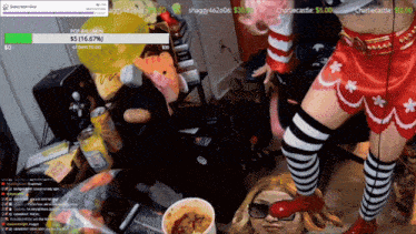 a woman 's legs are shown on a twitch stream