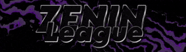 a purple background with the words zenin league written on it