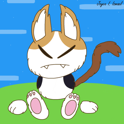 a drawing of a cat with the name joyce written below it