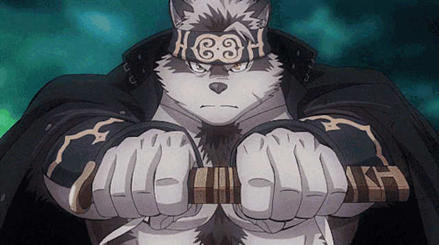 a cartoon character with a headband that says h & h on it