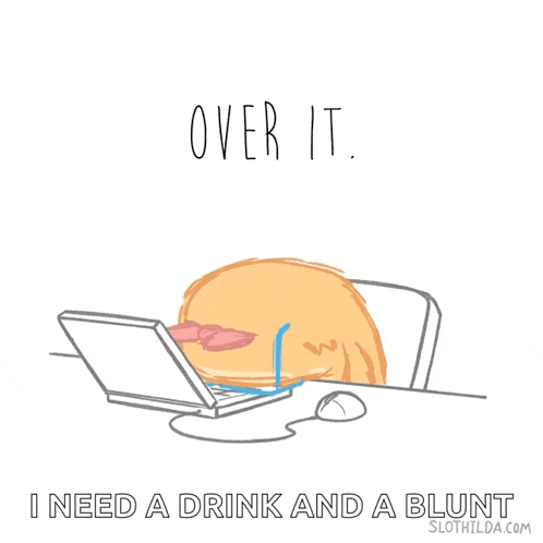 a cartoon of a sloth wearing glasses and a bow sitting at a desk with a laptop and mouse