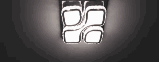 a black and white drawing of a circle and square