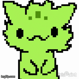 a pixel art drawing of a mushroom with a face