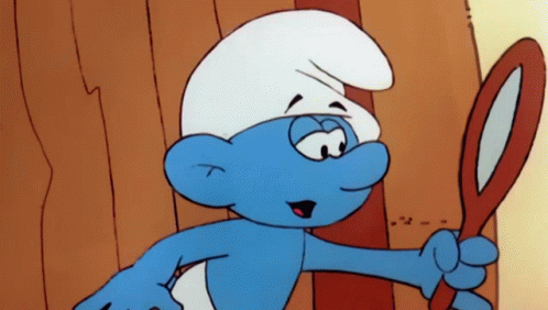 Vanity Smurf Youre So Vain GIF - Vanity Smurf Youre So Vain Kiss Your Reflection GIFs