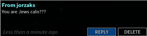 a screenshot of a message from jorzaks asking if the jews are calm