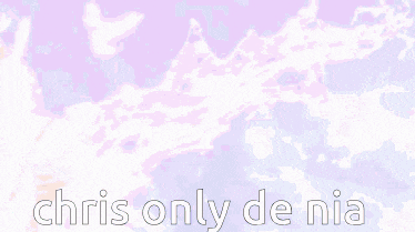 chris only de nia is written on a purple and blue background