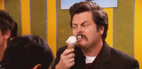 Parksandrec Ron Swanson GIF - Parksandrec Ron Swanson Eating Ice Cream GIFs