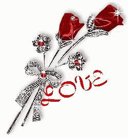 a bouquet of red roses with the word love on it