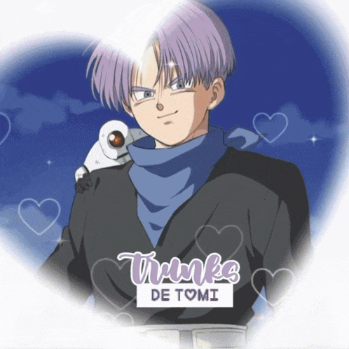a picture of trunks de tomi with hearts around it
