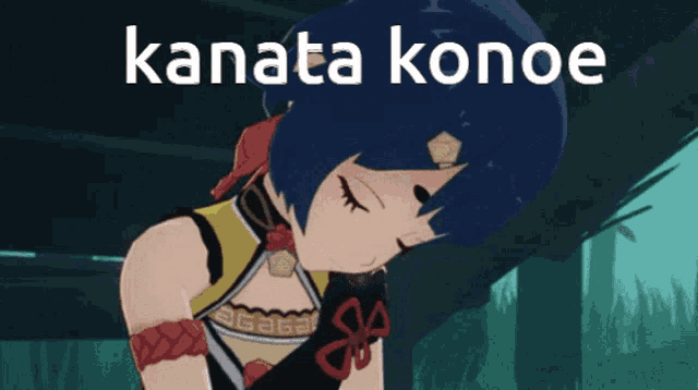 a picture of a girl with the word kanata konoe on it