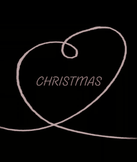 a black background with a pink swirl and the words christmas
