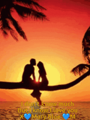 a couple sitting on a tree branch with the words i don t know much but i know i love you x mary blue m