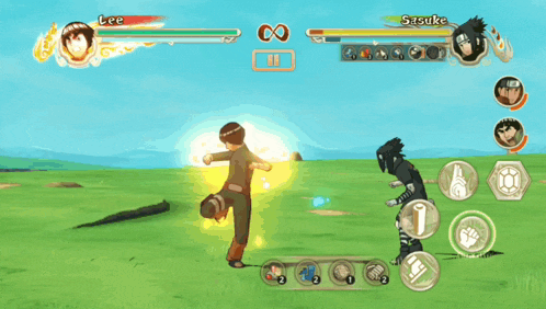 lee and sasuke are playing a video game and lee is winning