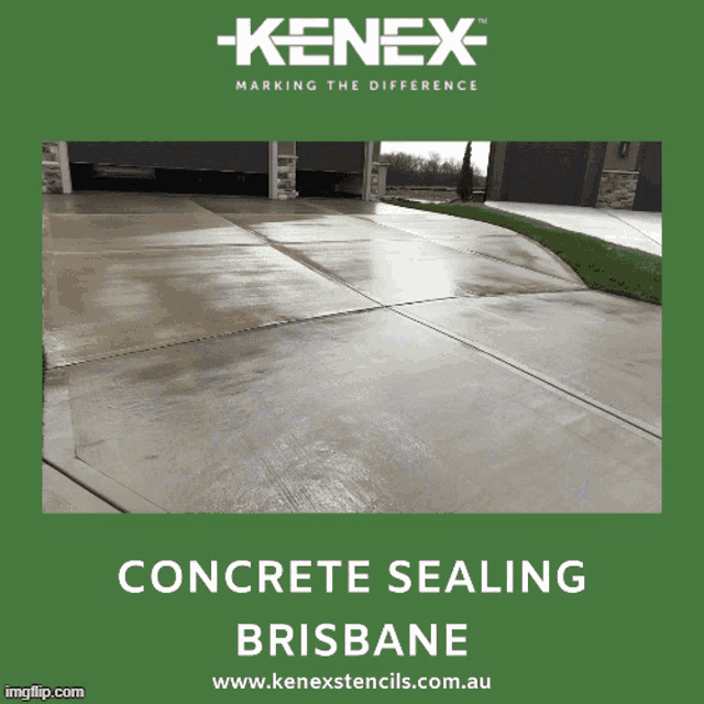 an ad for concrete sealing brisbane shows a concrete driveway