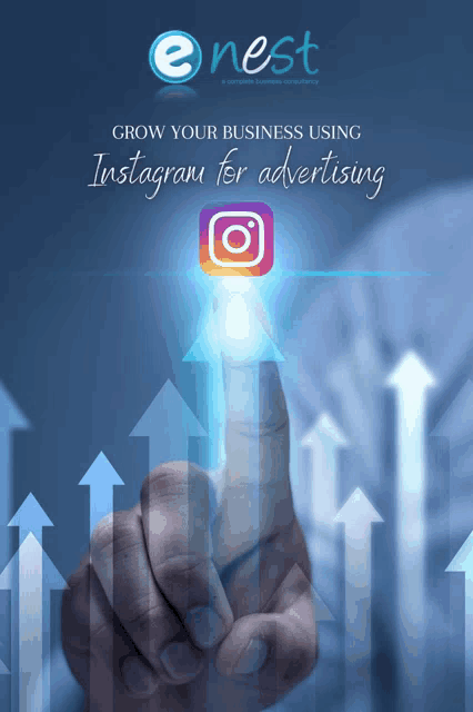 a poster that says ' grow your business using instagram for advertising ' on top