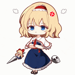 a little girl with a skull and a doll in her hand