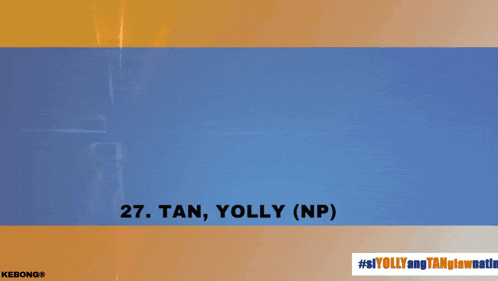 a woman holding a megaphone with the name yolly tan