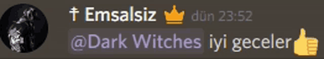 a message from dark witches is displayed