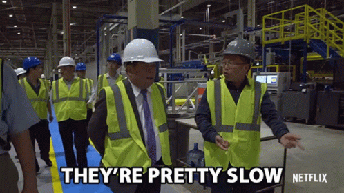 Theyre Pretty Slow American Factory GIF - Theyre Pretty Slow American Factory They Take Too Long GIFs