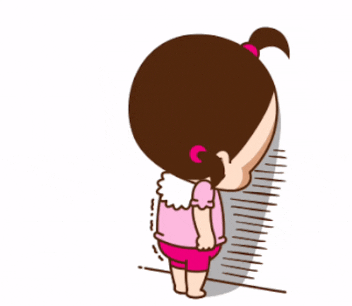 a cartoon girl is standing in front of a wall with the words malu njiiirrr !!!