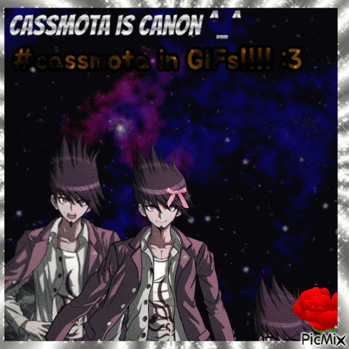 a picture of two anime characters with the caption cassmota is canon # cassmota in gifs !!! 3